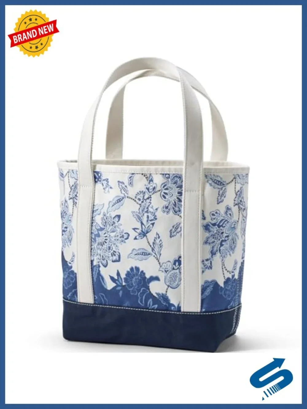 Cotton Canvas Open Top Tote Bag with 5 Pockets, Key Strap, Water-Resistant